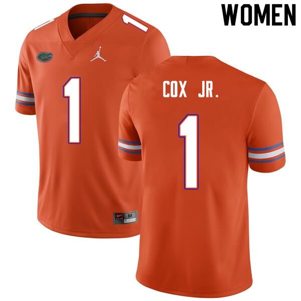 NCAA Florida Gators Brenton Cox Jr. Women's #1 Nike Orange Stitched Authentic College Football Jersey SBW4164IY